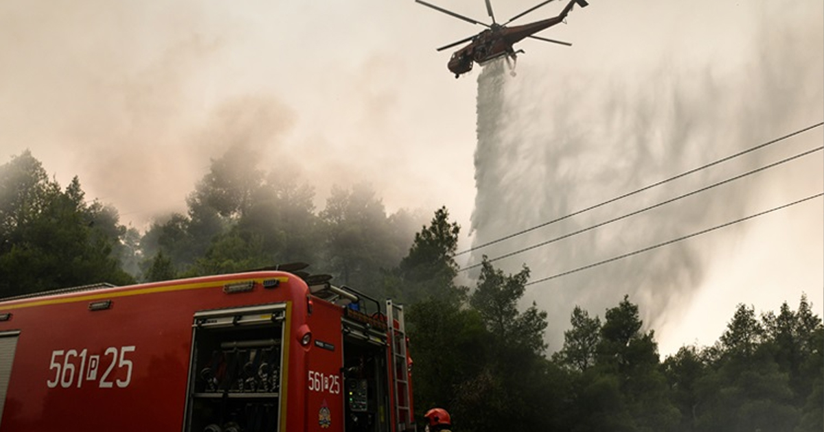 Οριοθετήθηκε η φωτιά στην Κάρυστο Ευβοίας