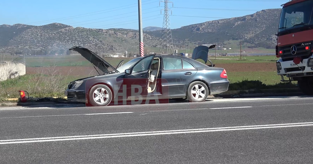 Φωτιά άρπαξε Ι.Χ.Ε. στη διασταύρωση Βαγίων - Δείτε βίντεο