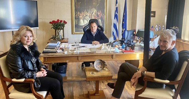Συνάντηση Βάκα-Γεωργιάδη για το έργο του Κλειστού Κολυμβητηρίου Χαλκίδας