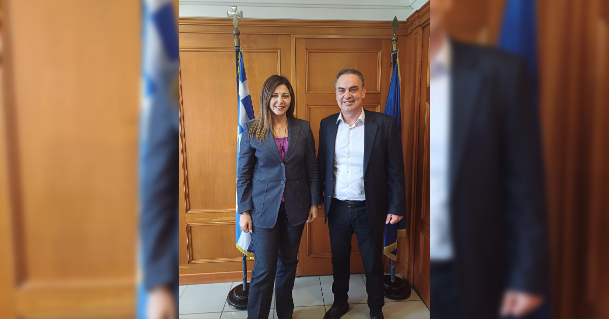 Με την Υπουργό Κοινωνικής Συνοχής και Οικογένειας Σοφία Ζαχαράκη συναντήθηκε ο Δήμαρχος Λεβαδέων Δημήτρης Καραμάνης