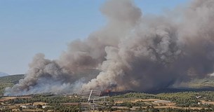 Φωτιά τώρα στο Ασπροχώρι Ωρωπού - Μήνυμα από το 112 για εκκένωση, επιχειρούν 13 αεροσκάφη και 6 ελικόπτερα