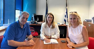 Συνάντηση του Δημάρχου Ορχομενού Γ. Τζαβάρα με την Γ.Γ. Ενωσιακών Πόρων και Υποδομών Αργυρώ Ζέρβα