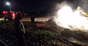 Παρανάλωμα του πυρός έγινε νταλίκα με σανό στην Αλίαρτο