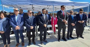 Ο Βασίλης Κικίλιας και ο Θανάσης Κοντογιώργης στα εγκαίνια του νέου λιμανιού της Ιτέας