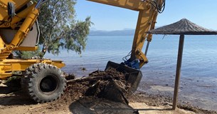 Ο Δήμος Τανάγρας προχωρά με εντατικούς ρυθμούς στις εργασίες καθαρισμού του παραλιακού μετώπου της Δ.Ε. Δηλεσίου