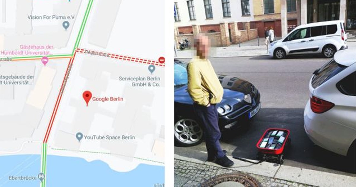"Χάκαρε" το Google Maps με τον πιο απίθανο τρόπο και δημιούργησε εικονικό κυκλοφοριακό κομφούζιο! "Χάκαρε" το Google Maps με τον πιο απίθανο τρόπο και δημιούργησε εικονικό κυκλοφοριακό κομφούζιο!